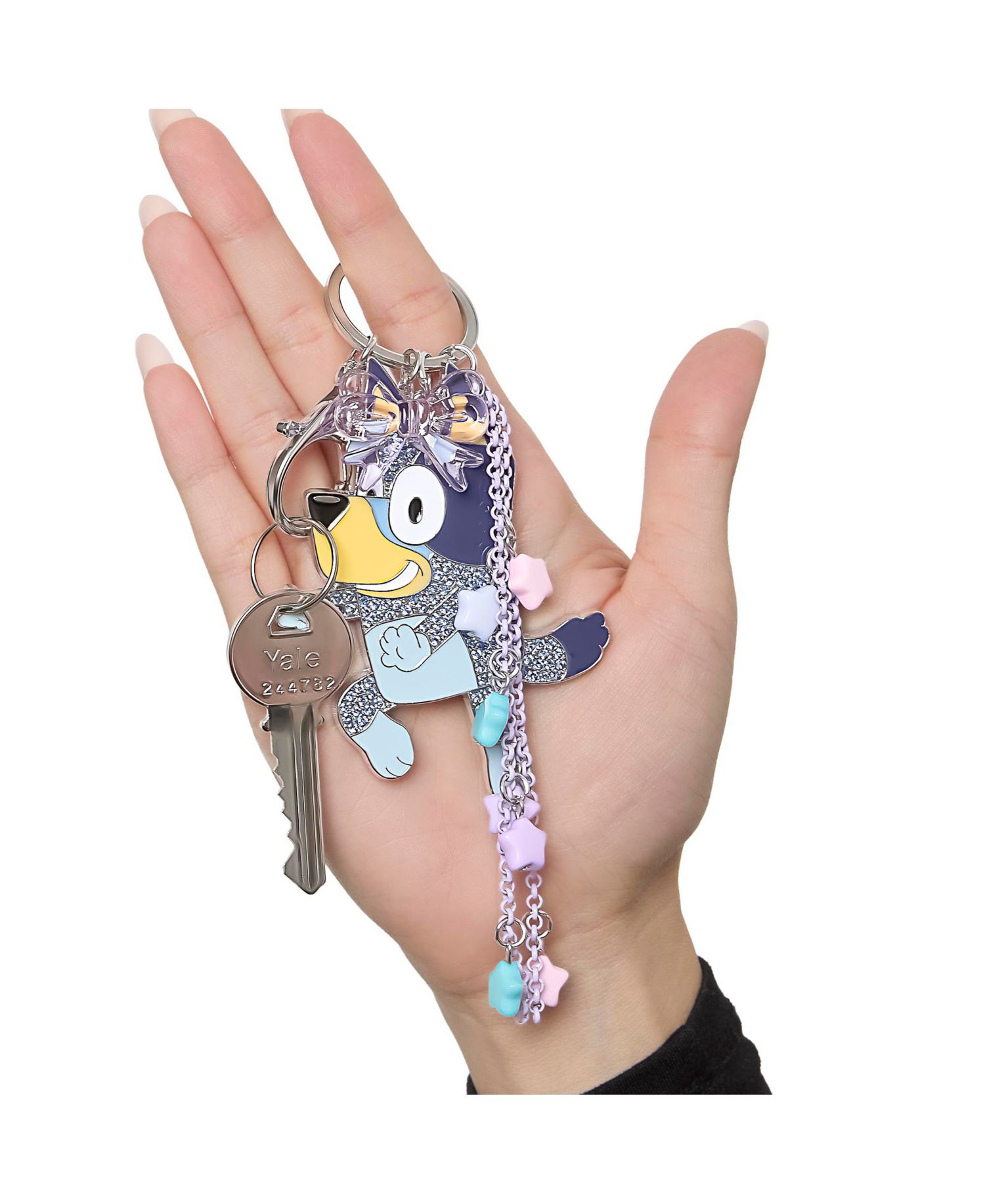 Bag Charms with Lobster Clip, Liquid and Pave Crystals Charm Keychains