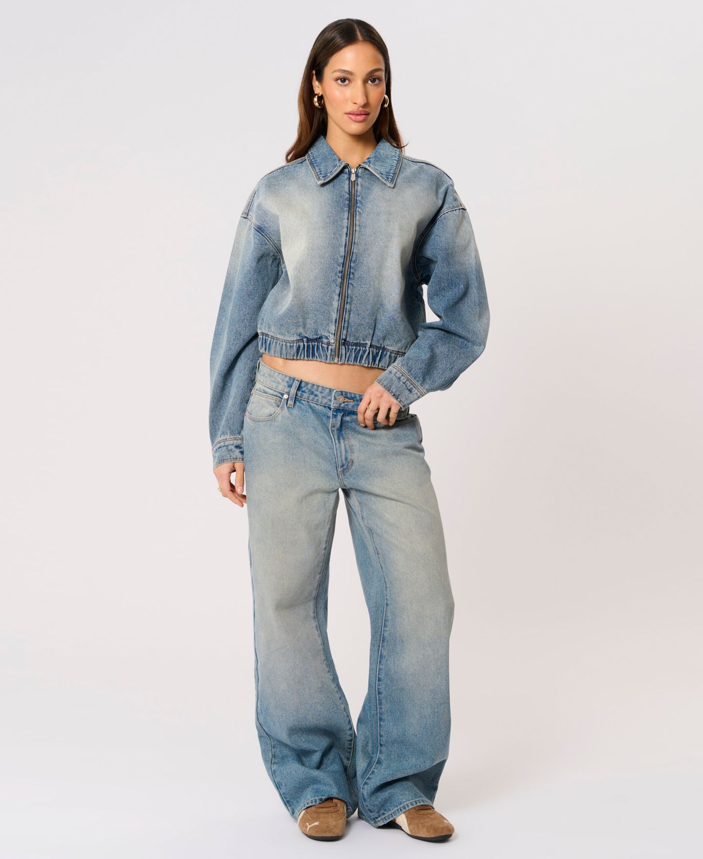 Женская куртка Abrand Denim Full-Zip, цвет: Синий — фото 2