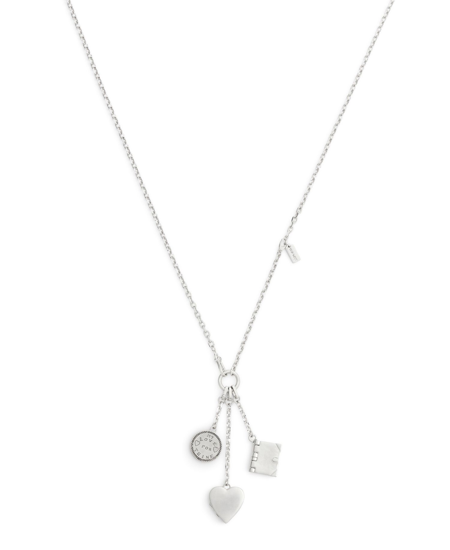 Silver Runway Heart Charm Necklace