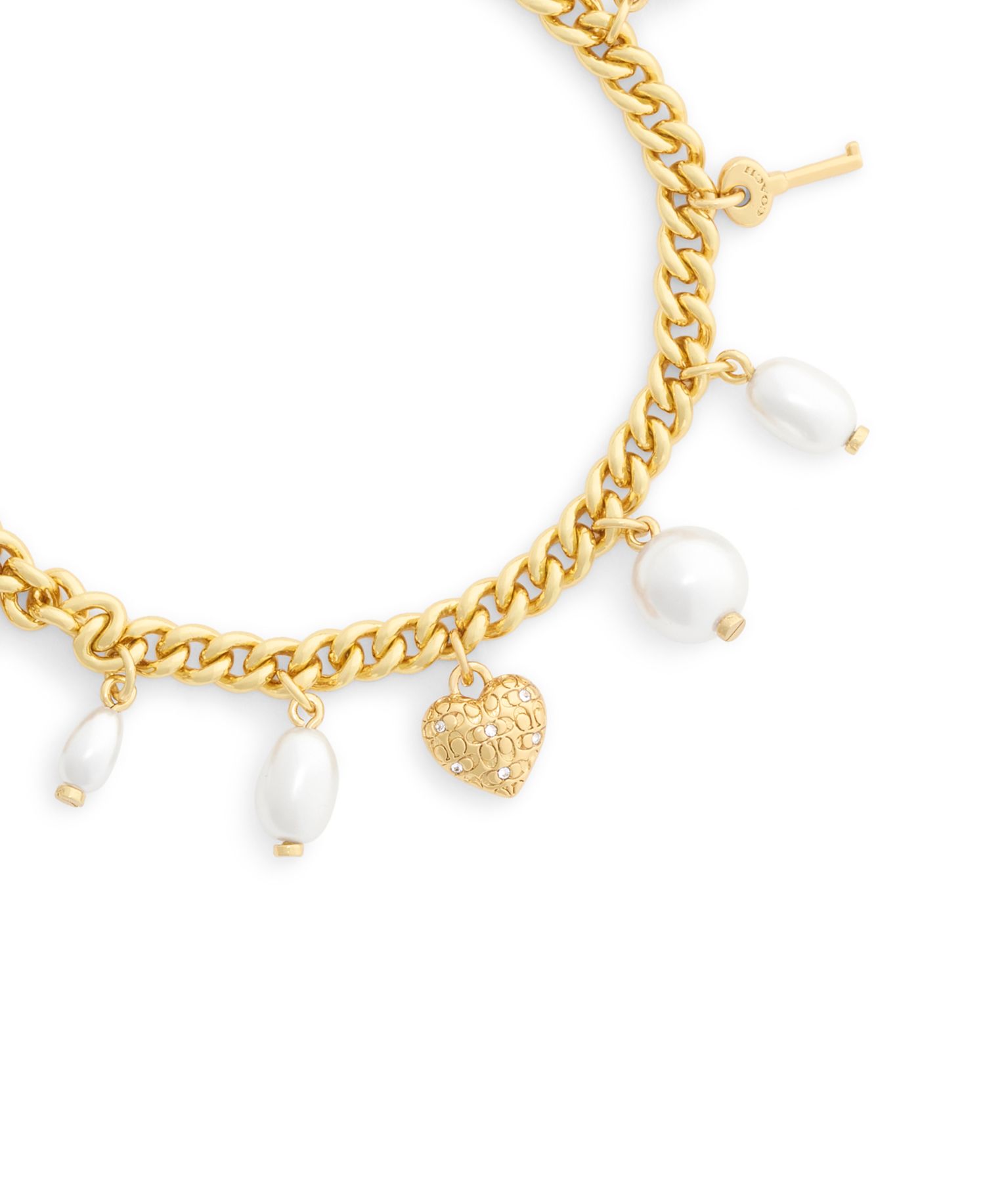 Imitation Pearl Iconic Signature Charm Bracelet