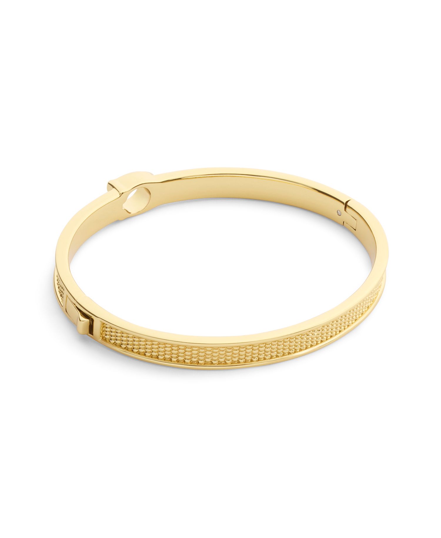 Gold Signature C Textured Bangle Bracelet