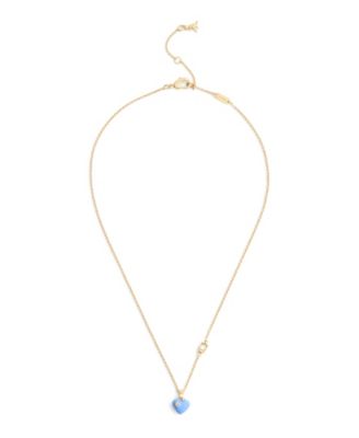 Faux-Stone Signature C Enamel Heart Pendant Necklace