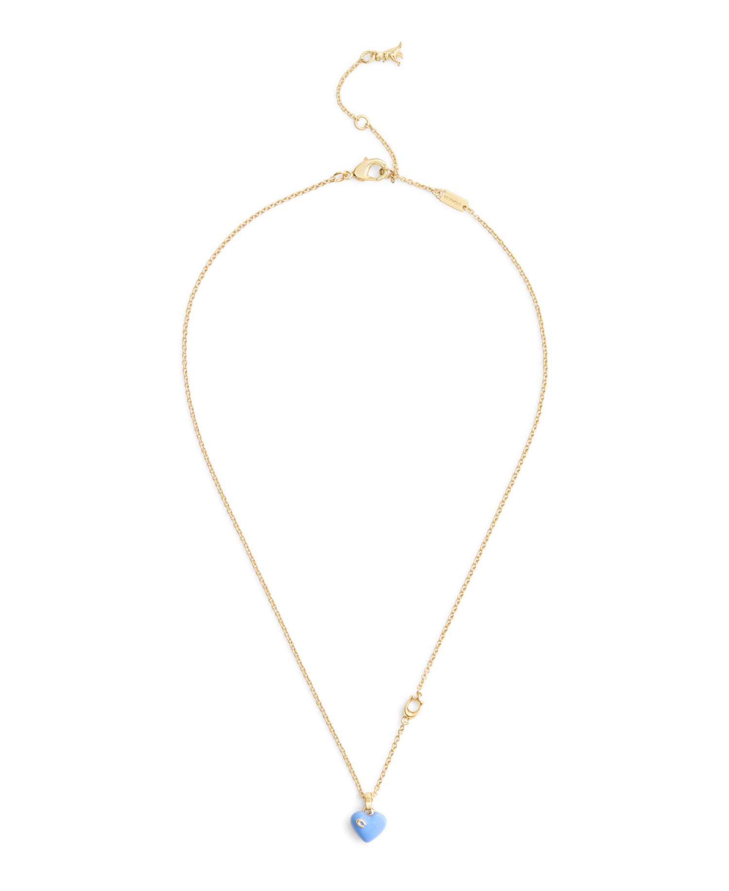 Faux-Stone Signature C Enamel Heart Pendant Necklace