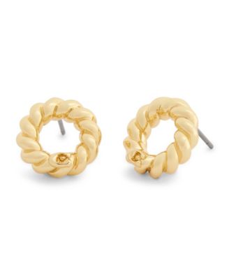 Gold Signature C Twisted Stud Earrings