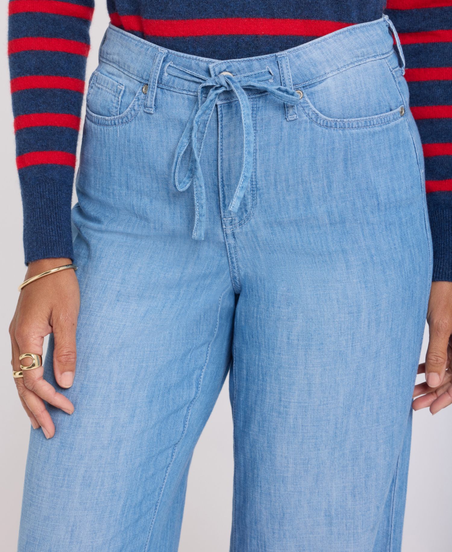 Women's Teresa Wide-Leg Jeans with Drawstring Waist