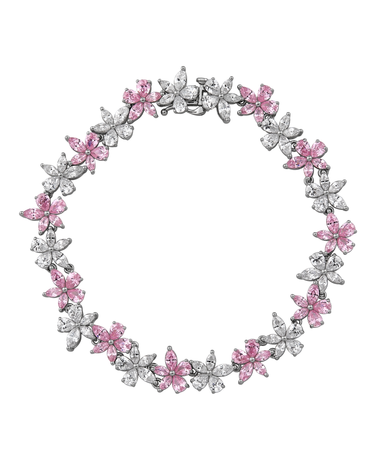 Arabella White and Pink Cubic Zirconia Bracelet (21.04 ct. t.w.) in Sterling Silver - Pink Cubic Zirconia / Sterling Silver