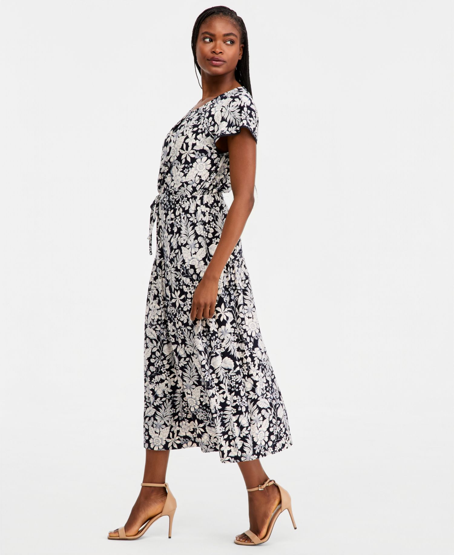 Women's Tiered Floral Midi Dress