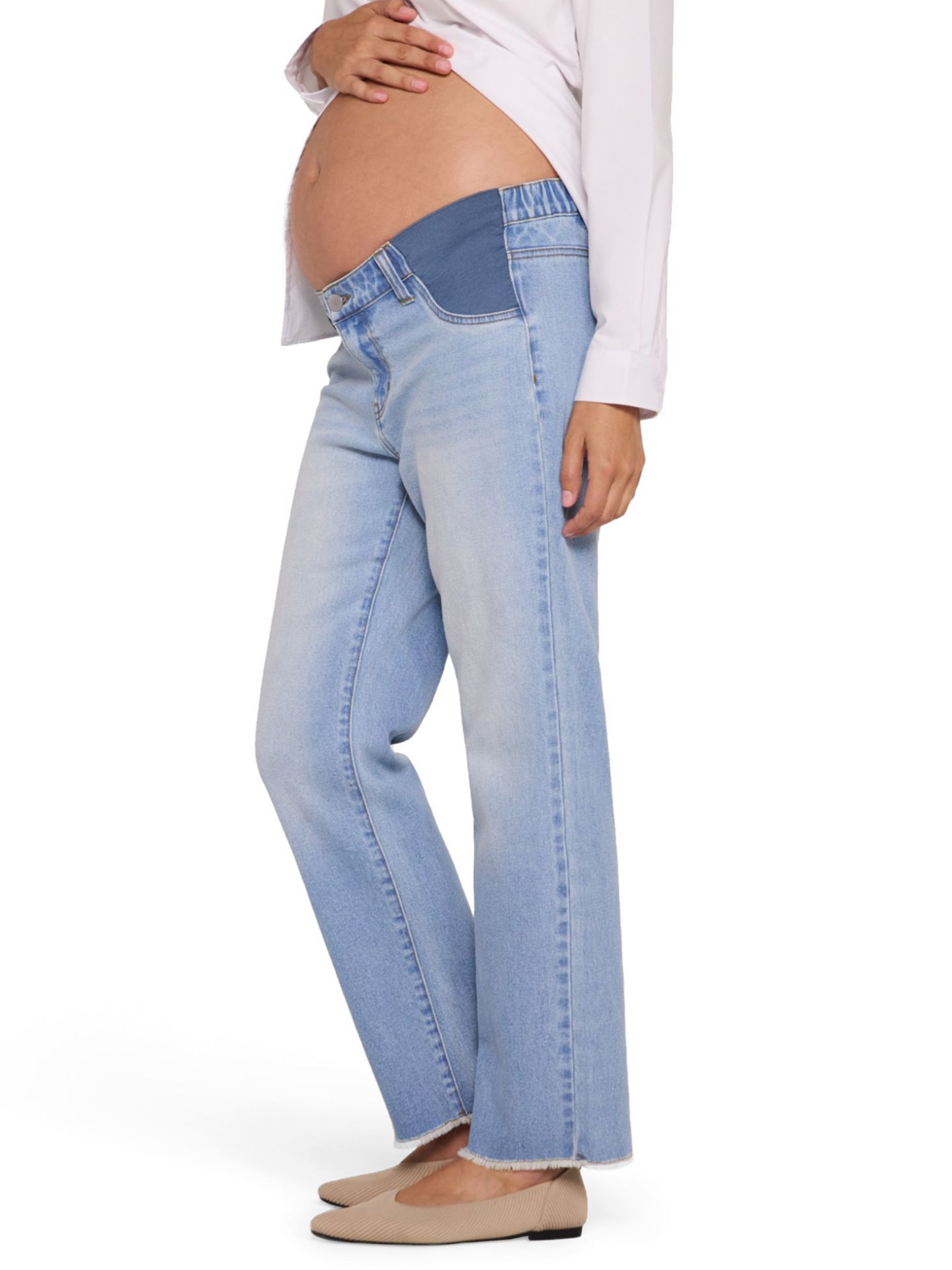 Женские джинсы Motherhood Maternity Under the Belly Slim Straight Leg Jeans - Motherhood, цвет: Светлая варка — фото 3