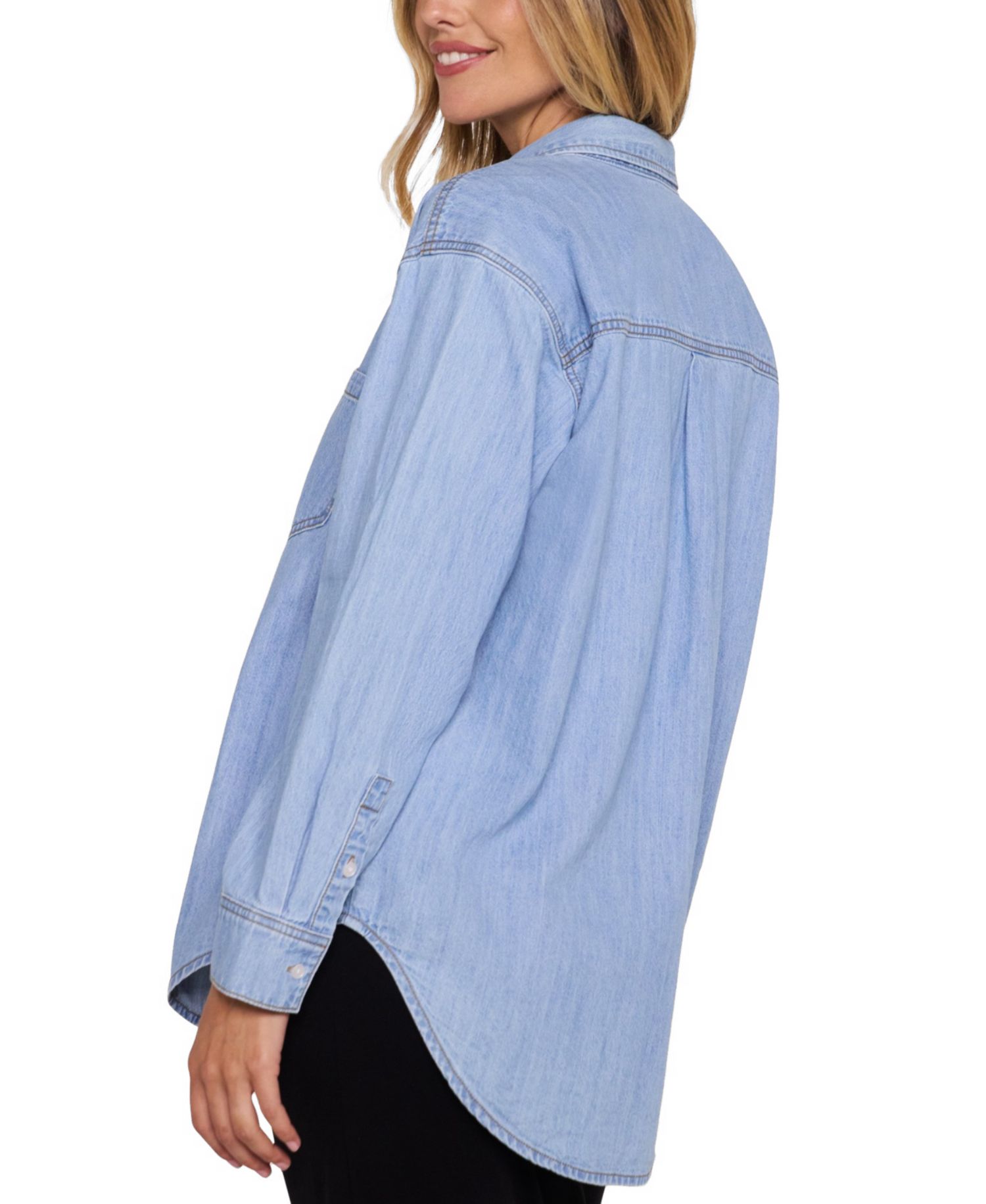 Women's Long Sleeve Button-Up Denim Shirt - Motherhood