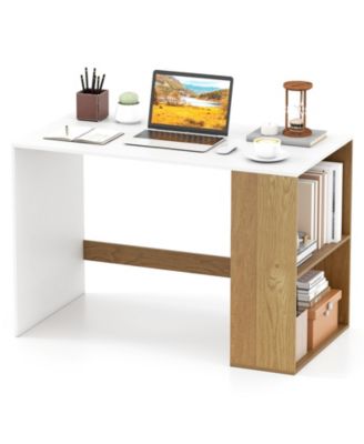 Computer Desk' Home Office Desk w/ 2-Tier Bookshelf Study Writing Desk