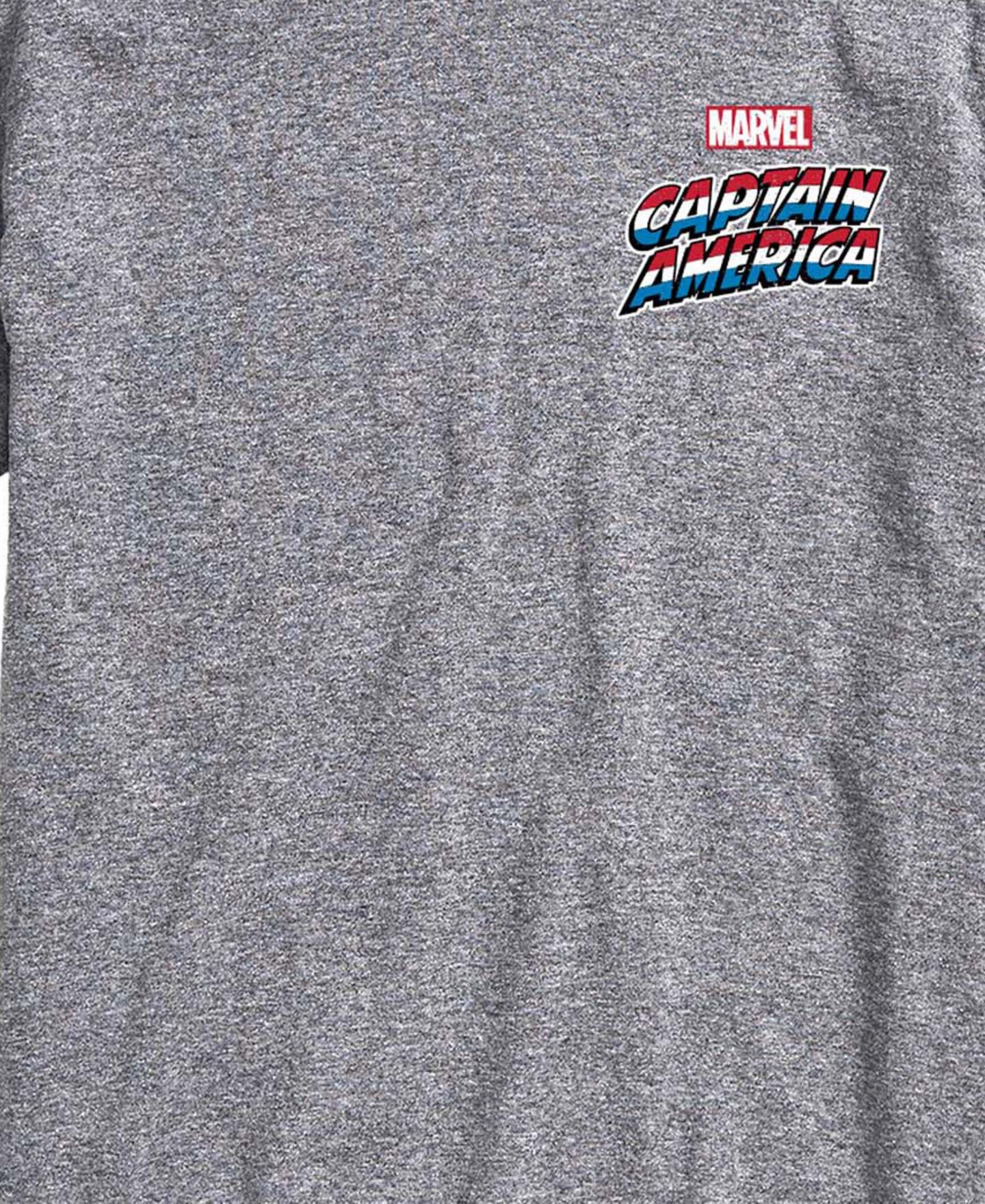 Мужская футболка AIRWAVES Captain America Flag Retro Short-Sleeve Graphic, цвет: Меланжевый — фото 3