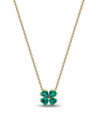 Green Lucky Clover Pendant Necklace