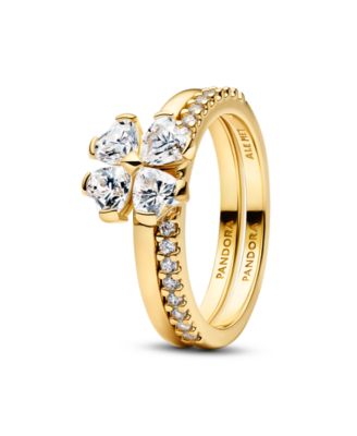 Sparkling Lucky Clover Splittable Ring