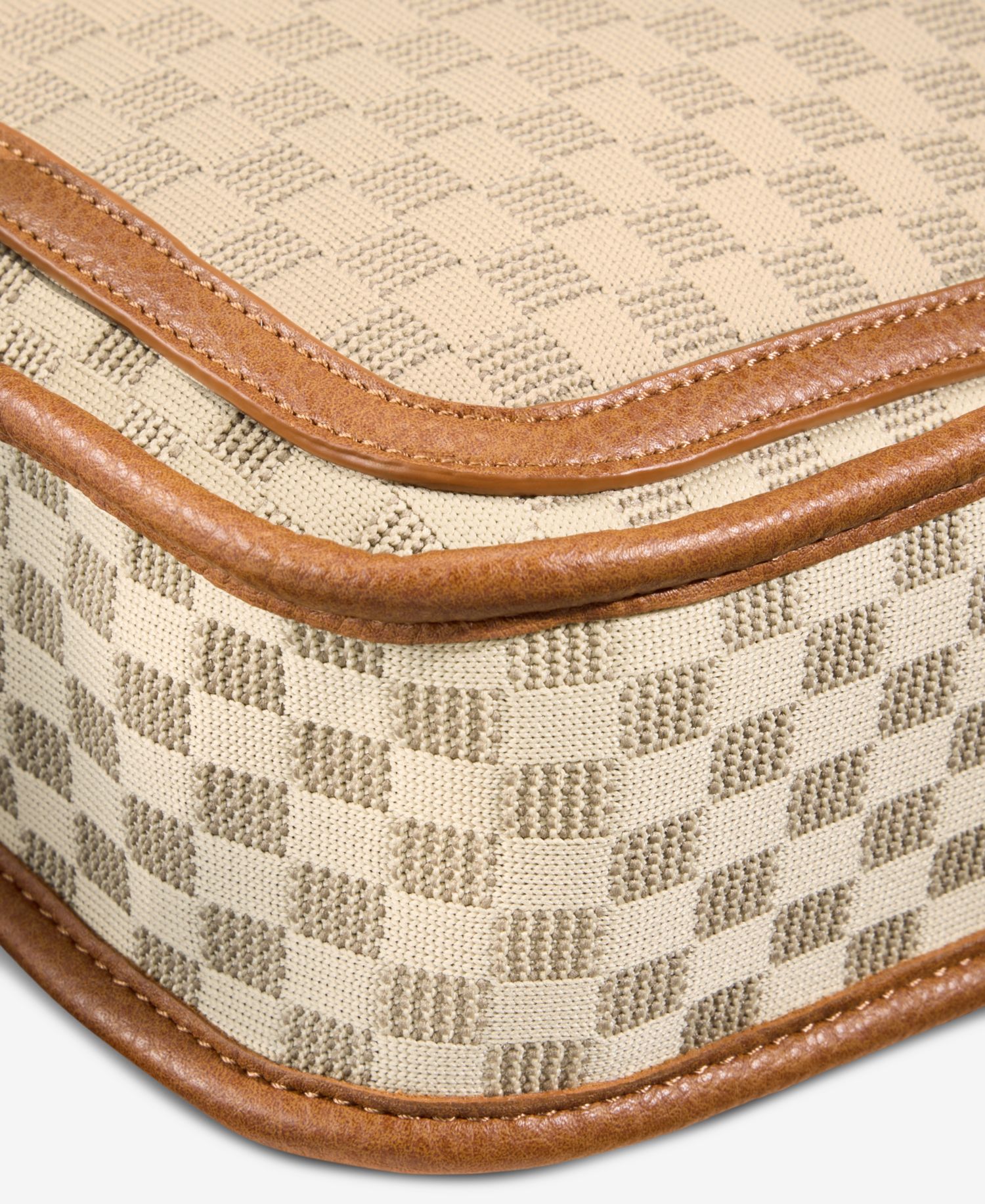 Checkered Soft Knit Dip Crossbody