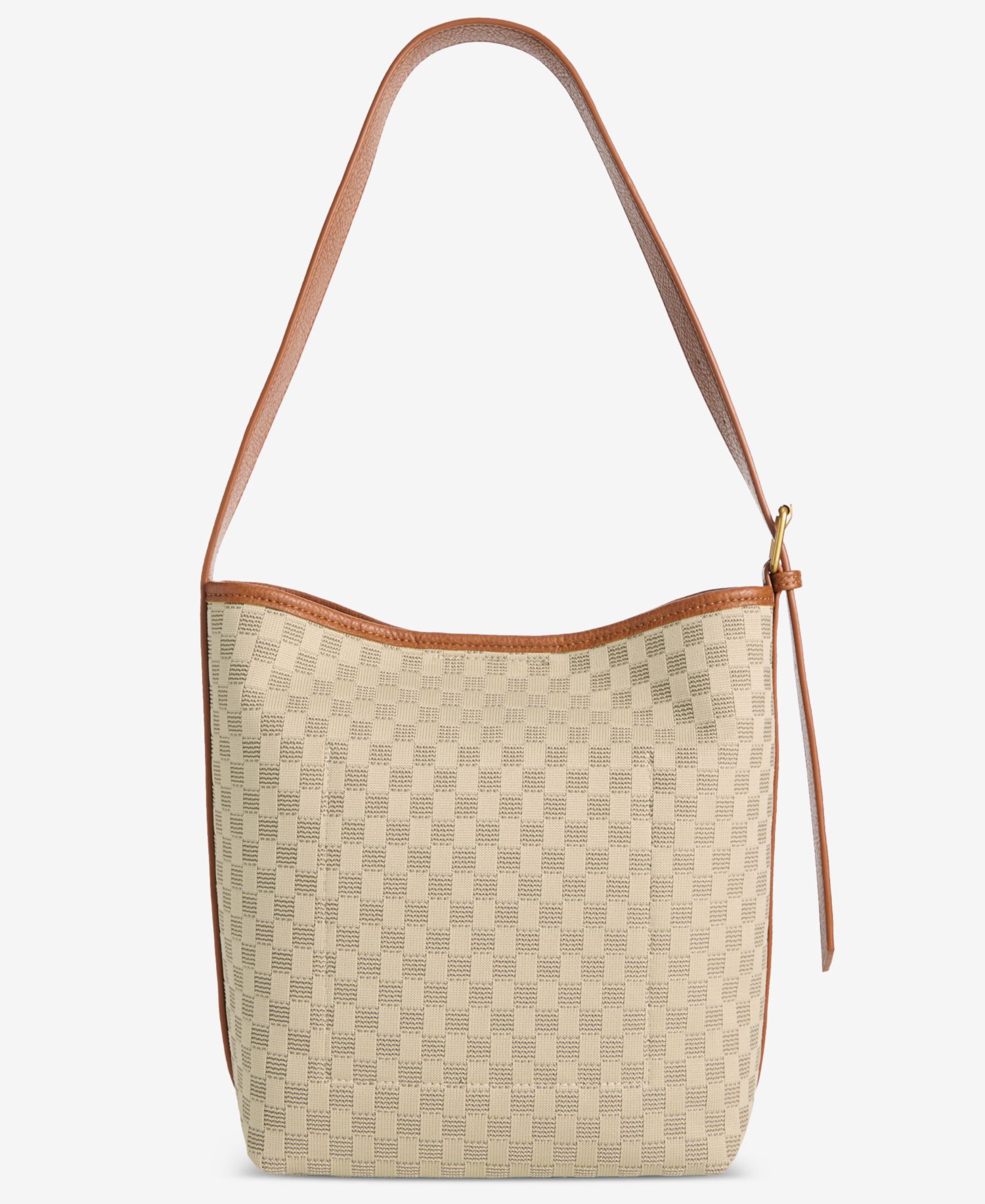 Checkered Soft Knit Soft Hobo