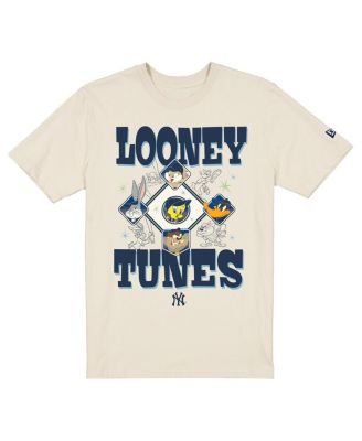 Men's and Women's Cream New York Yankees Looney Tunes T-Shirt