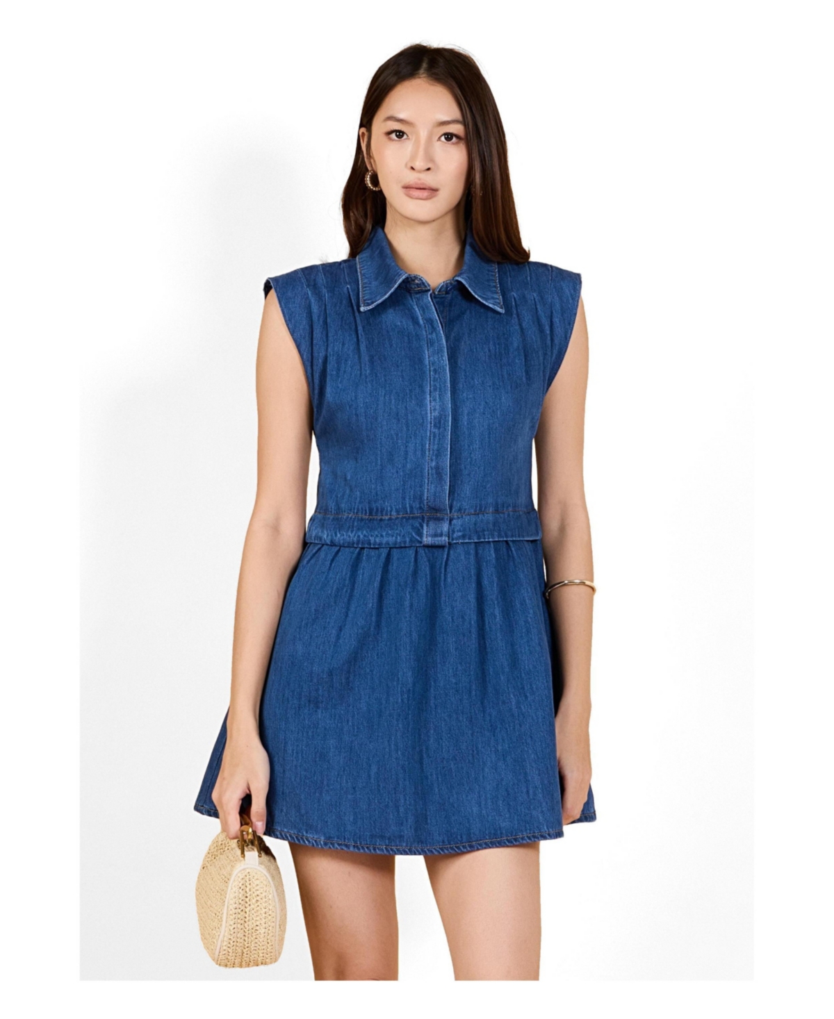 English Factory Women's Denim Shirt Mini Dress