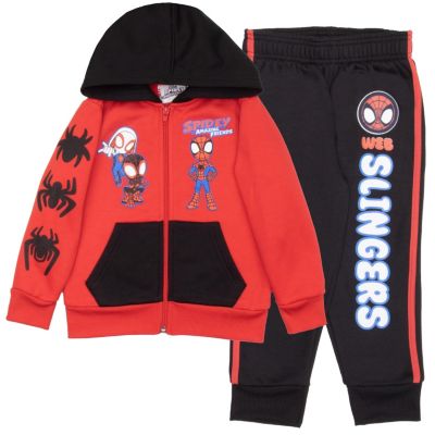 Little Boys 2-Piece Fleece Long Sleeve Zip-Up Hoodie and Jogger Pants Set