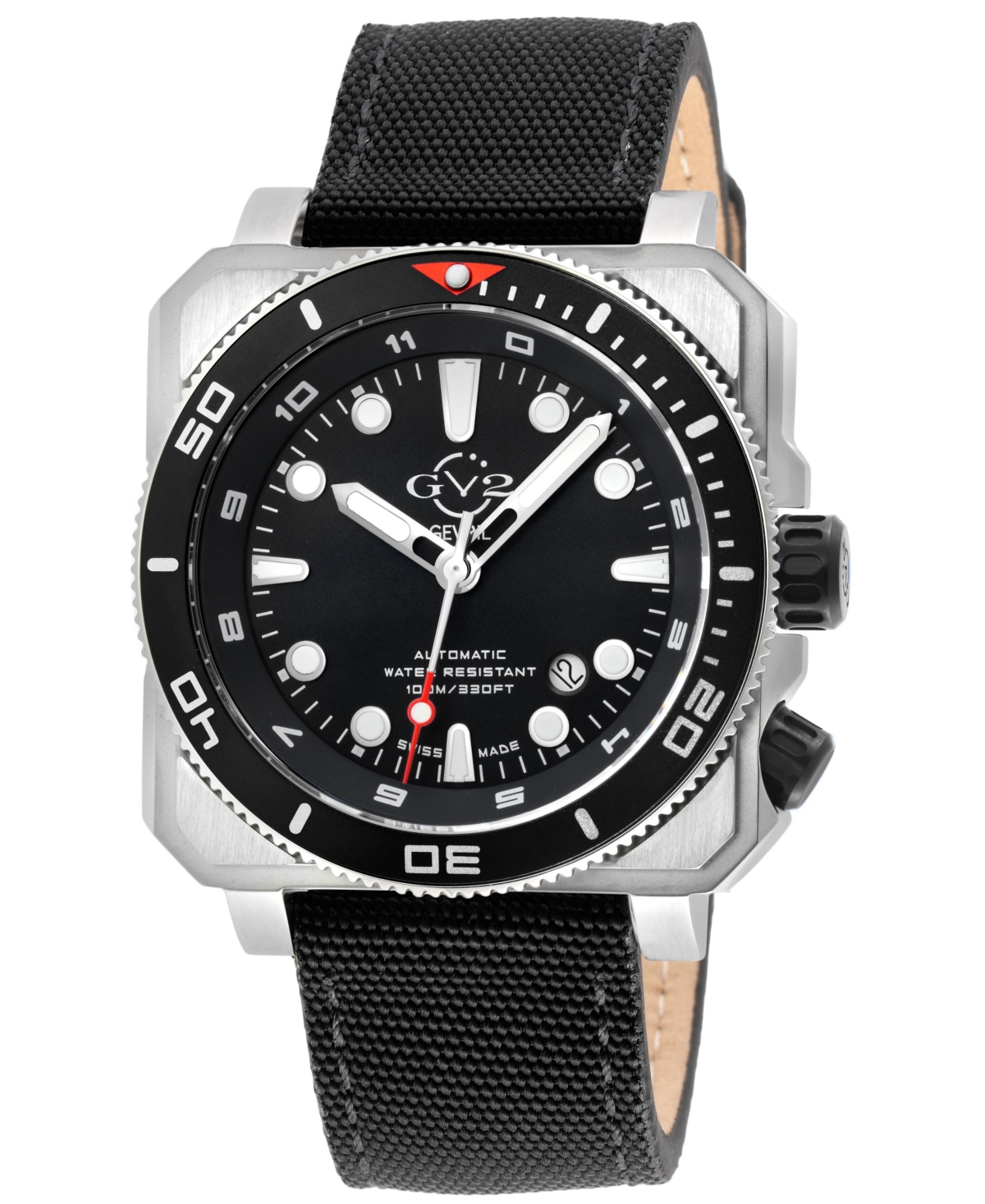 GV2 by Gevril Men's Xo Submarine Swiss Automatic Canvas Strap Watch