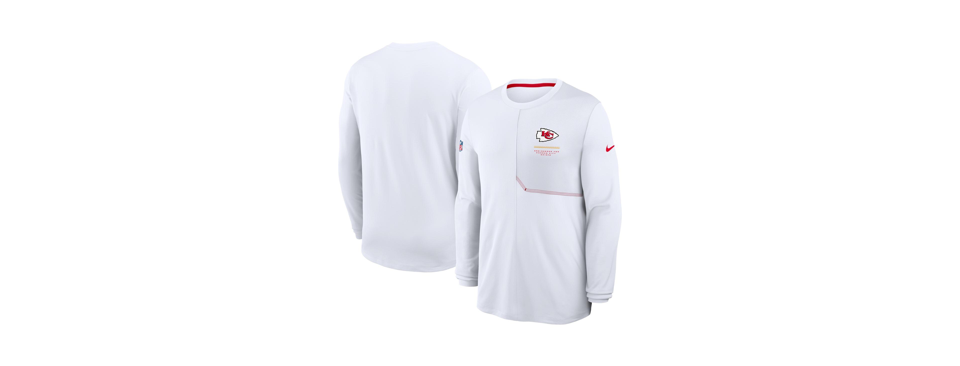 Nike Men's White Kansas City Chiefs Sideline Coaches Uv Dri-fit Long Sleeve T-Shirt