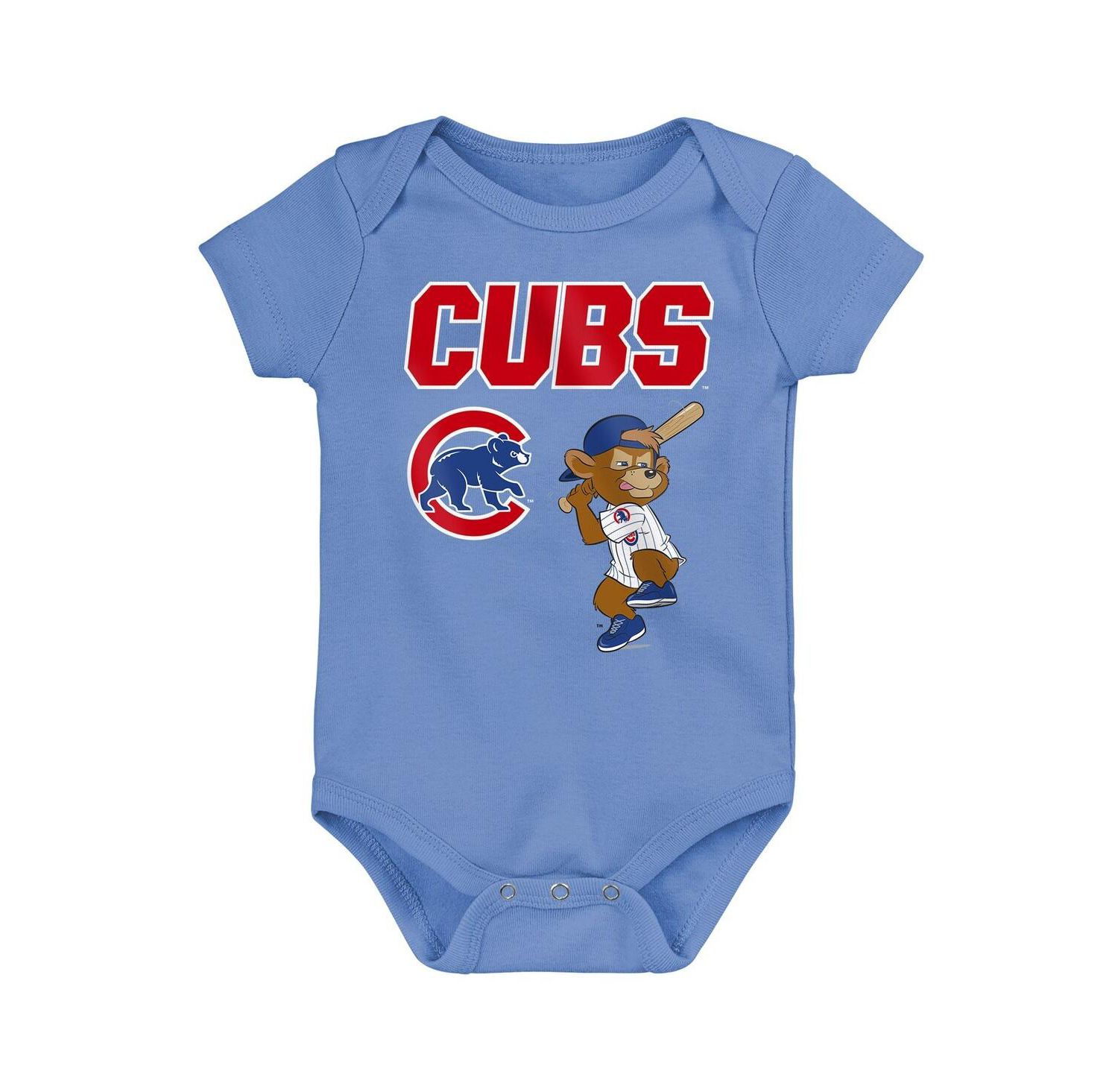 Baby Boys and Girls 3-Pack Chicago Cubs Home Plate Creeper Set