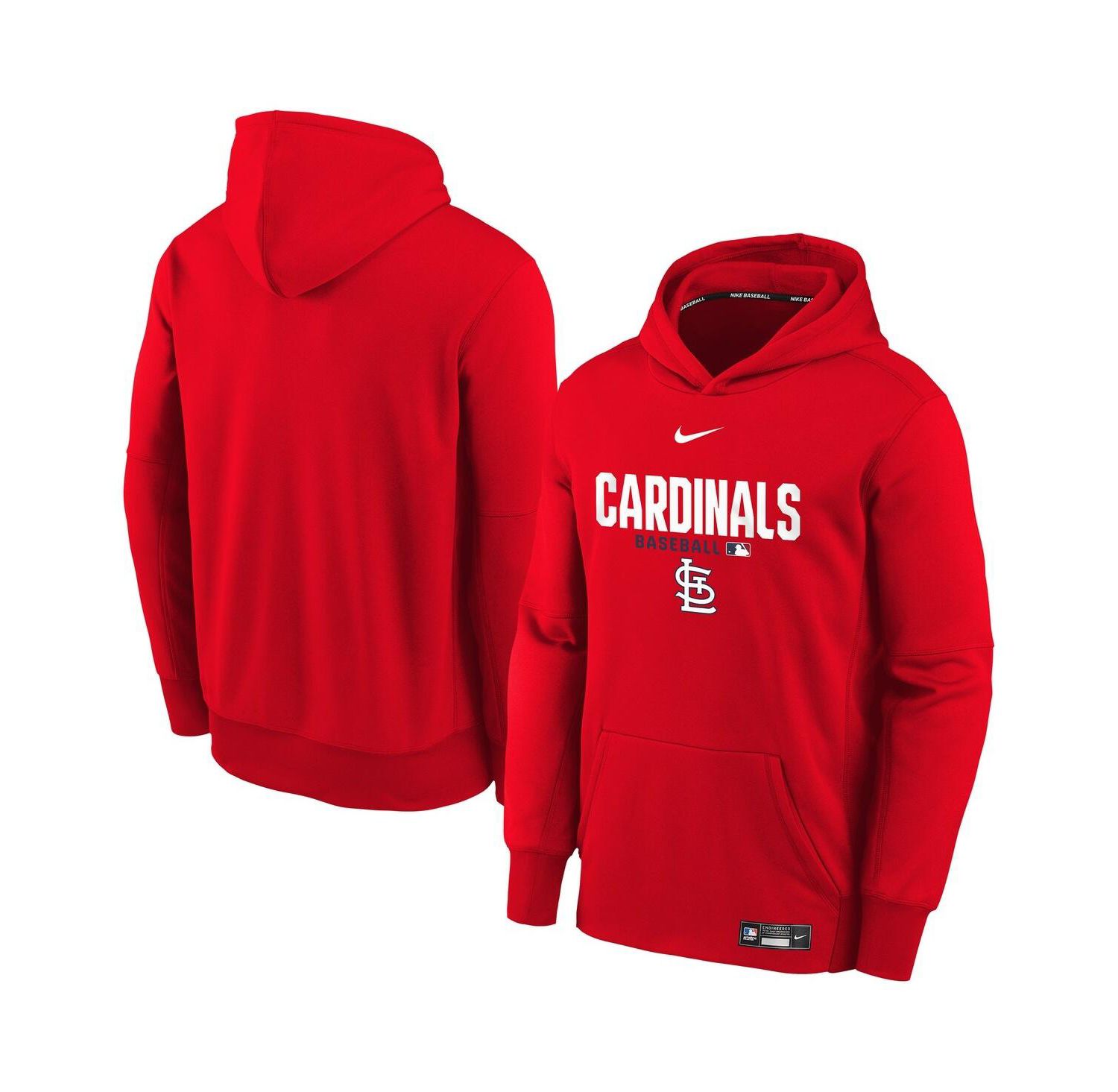 Big Boys and Girls Red St. Louis Cardinals Authentic Collection Therma-FIT Hoodie