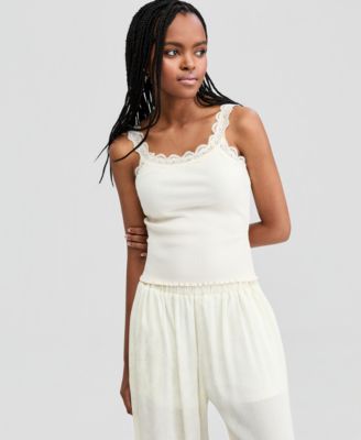 Women's Lace-Trim Tank Top