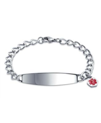 Lightweight Medical Identification Blank Medical ID Curb Link Bracelet Stainless Steel 7.5 Inch