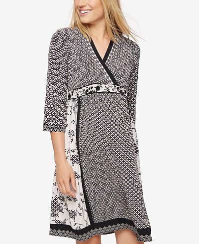 A Pea In The Pod Maternity Printed A-Line Dress