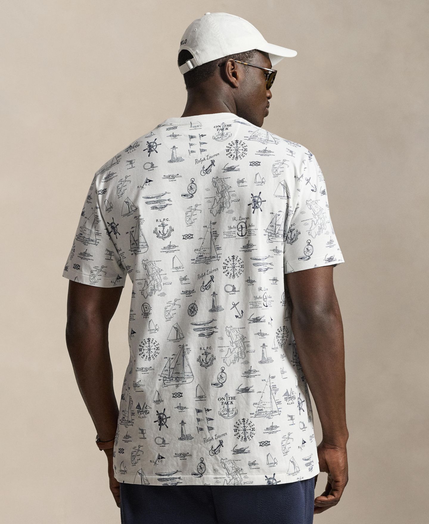 Мужская футболка Polo Ralph Lauren Big & Tall Classic-Fit Nautical Print Jersey T-Shirt, цвет: Белый — фото 5