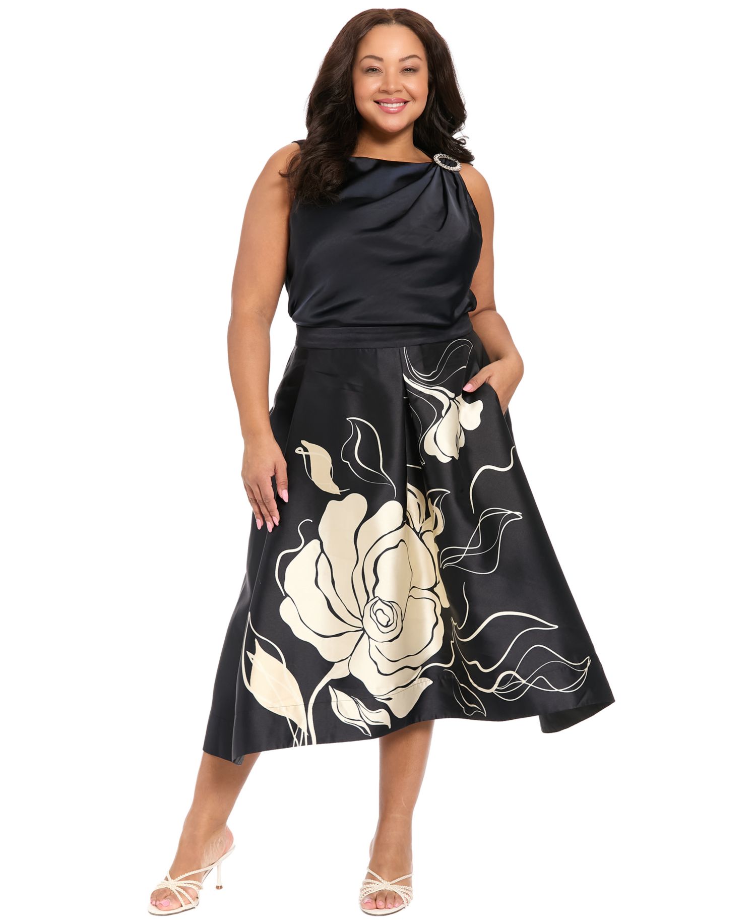 Plus Size Draped Front Asymmetrical Tank Top