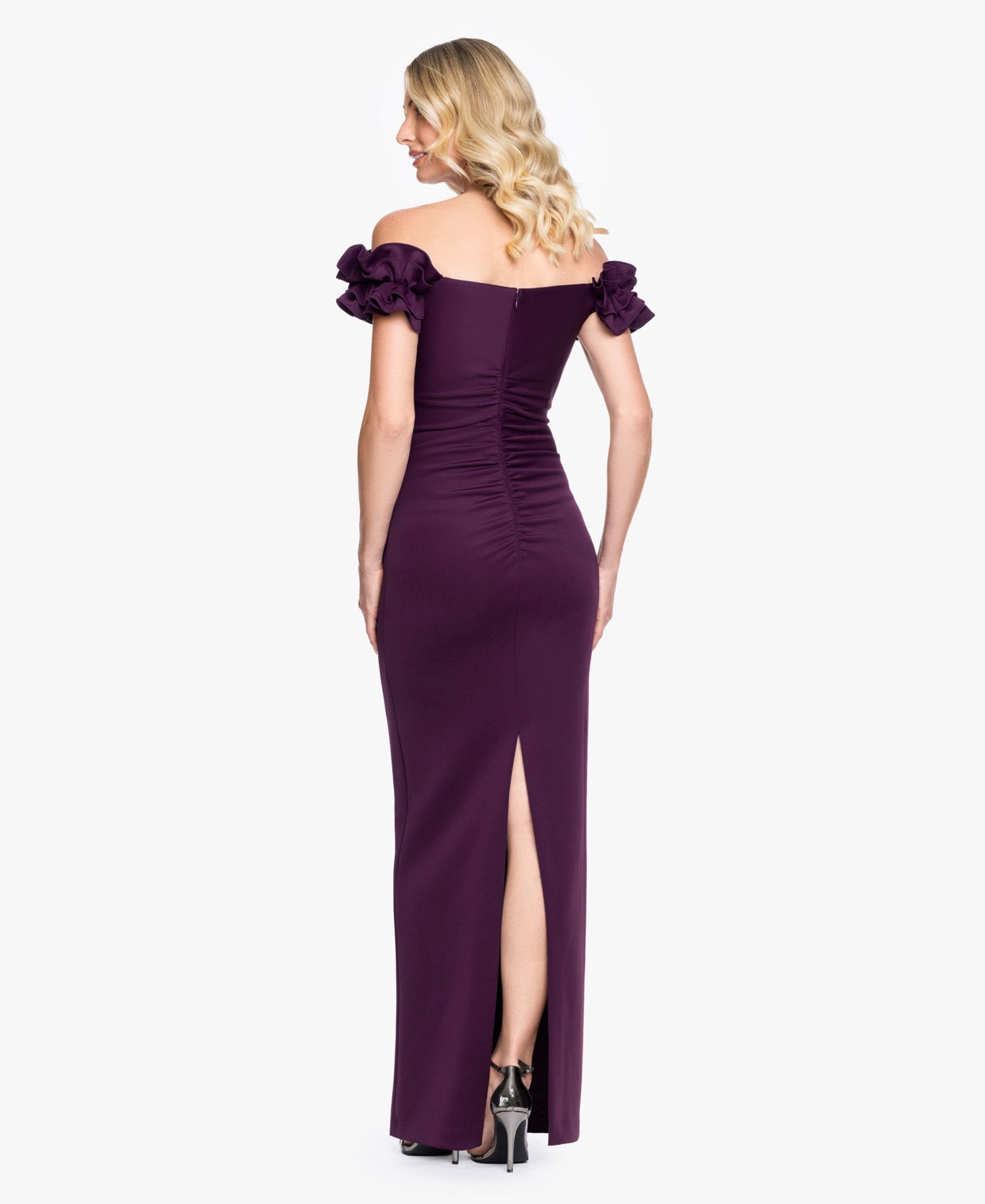 Women's Off-The-Shoulder Ruffle-Sleeve Ball Gown
