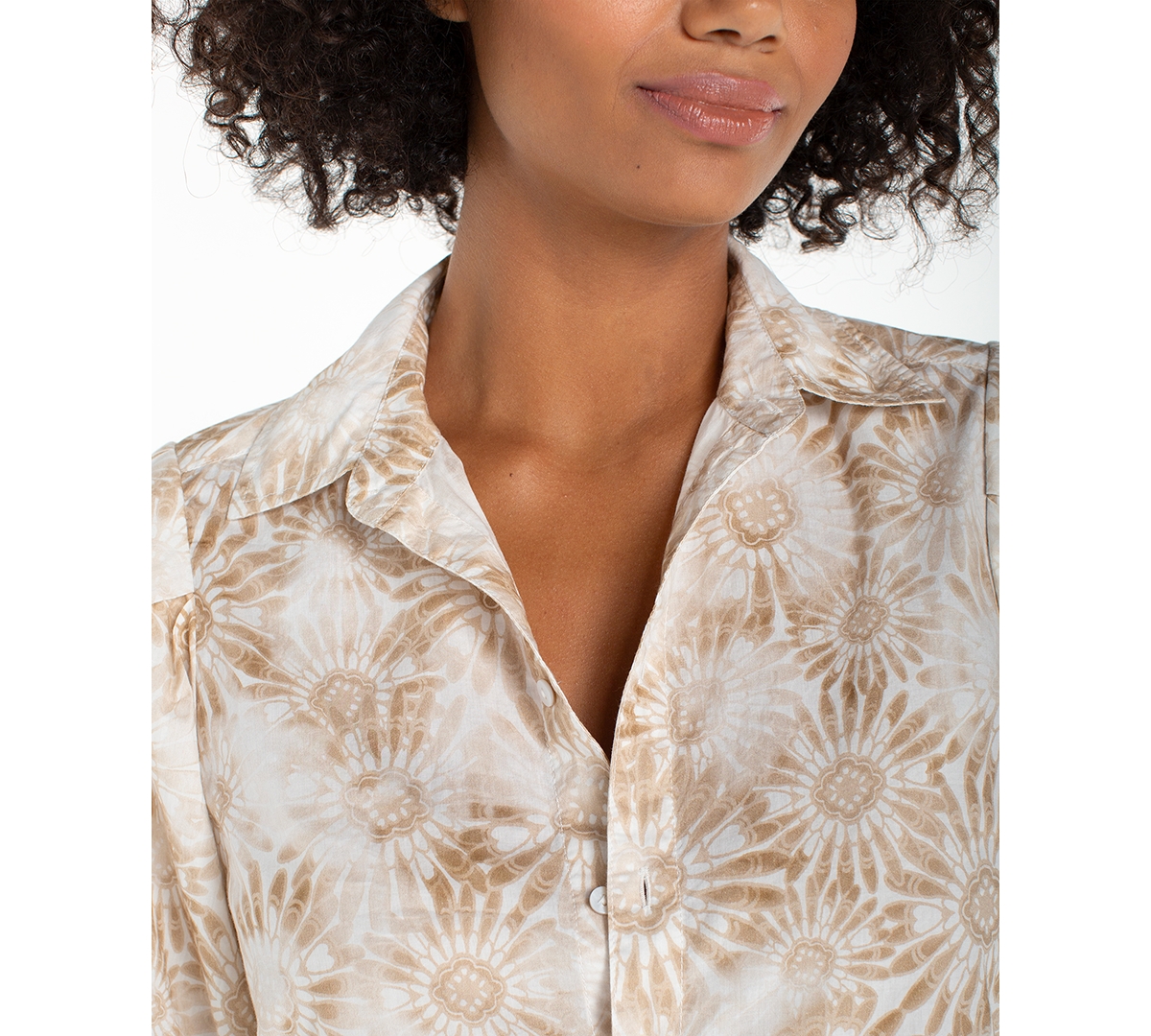 Liverpool Los Angeles Women's Cotton Puff-Sleeve Top