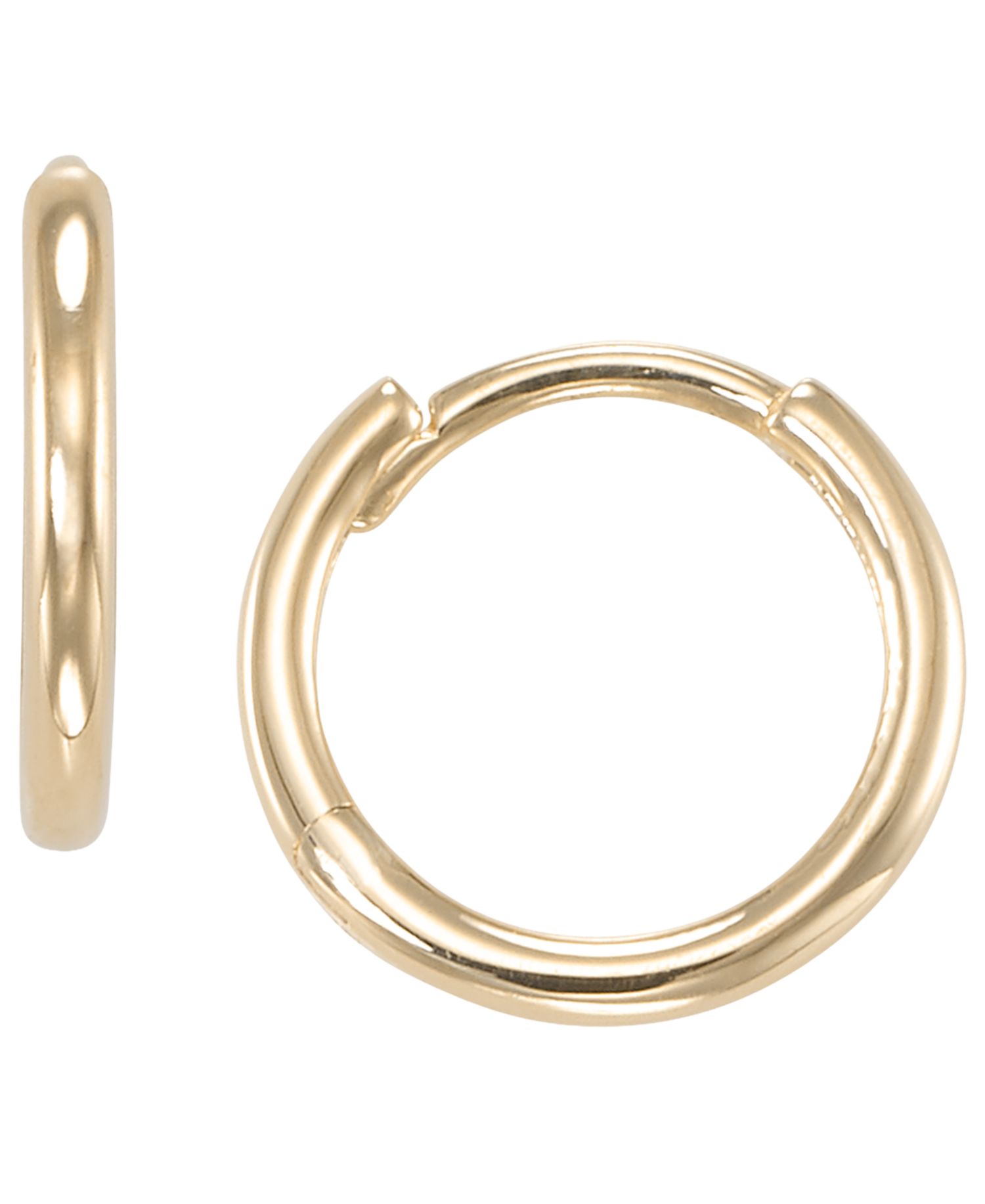 Round Hoop Earrings in 10k Yellow Gold