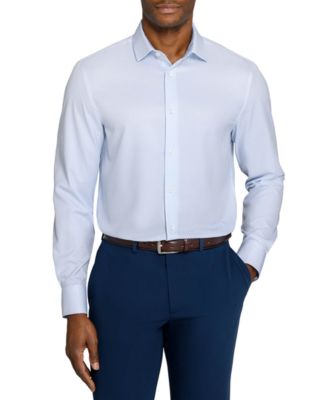 Men's Spread Collar Slim-Fit Performance Stretch Comfort Dress Shirt