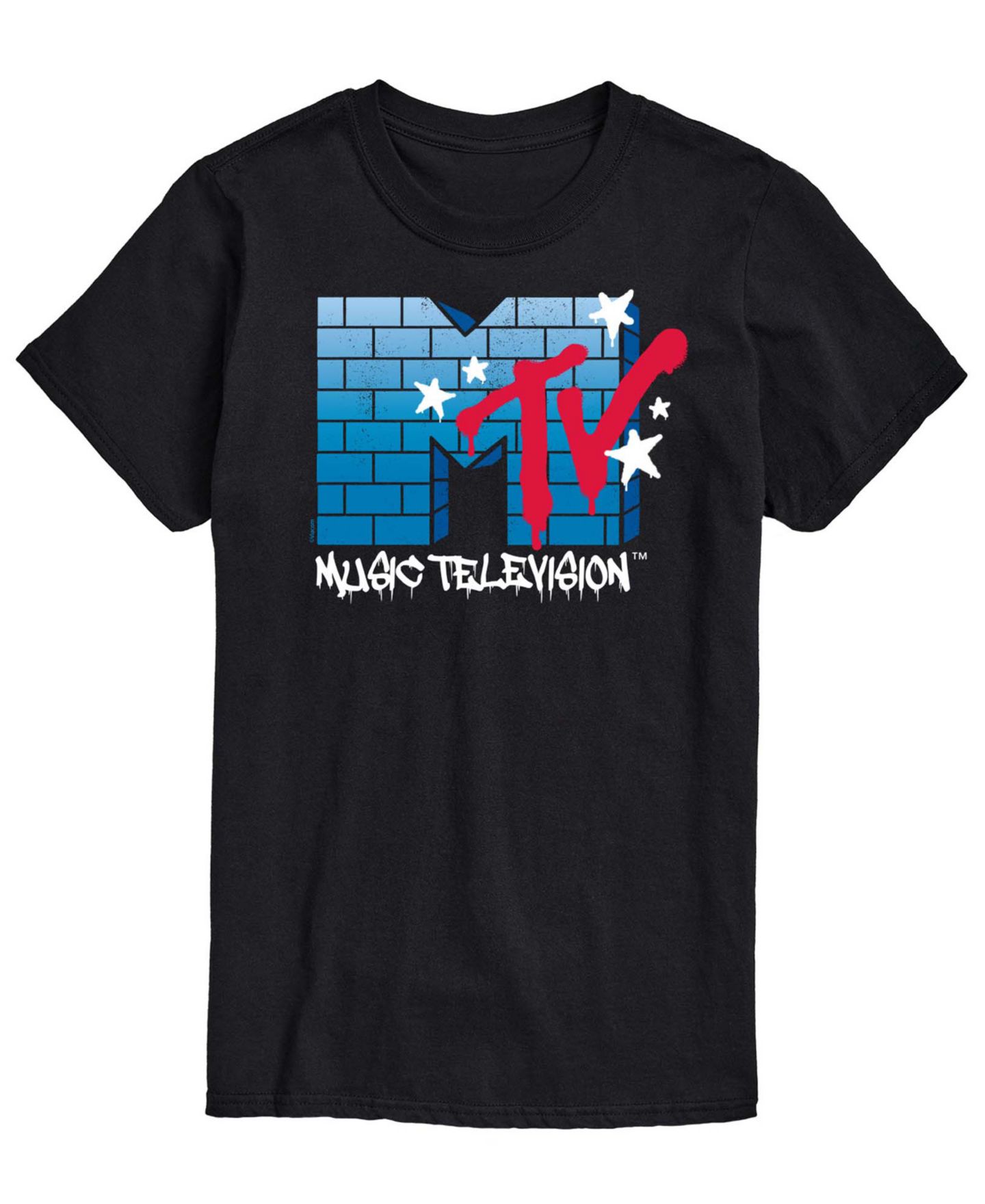 Мужская футболка AIRWAVES Mtv Logo Brick Wall Short-Sleeve Graphic, цвет: Чёрный — фото 1