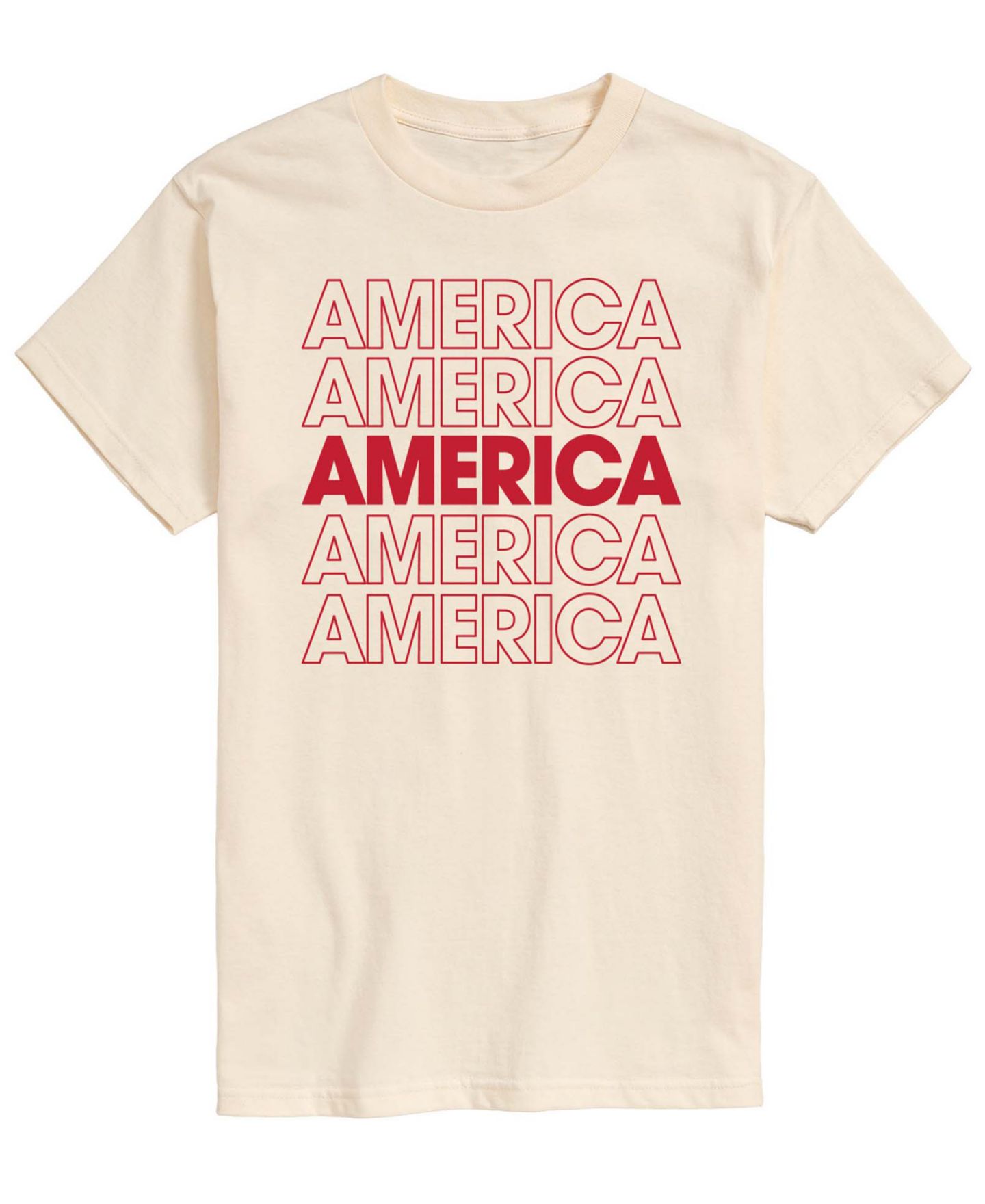 Мужская футболка AIRWAVES America Repeated Short-Sleeve Graphic, цвет: Кремовый — фото 1