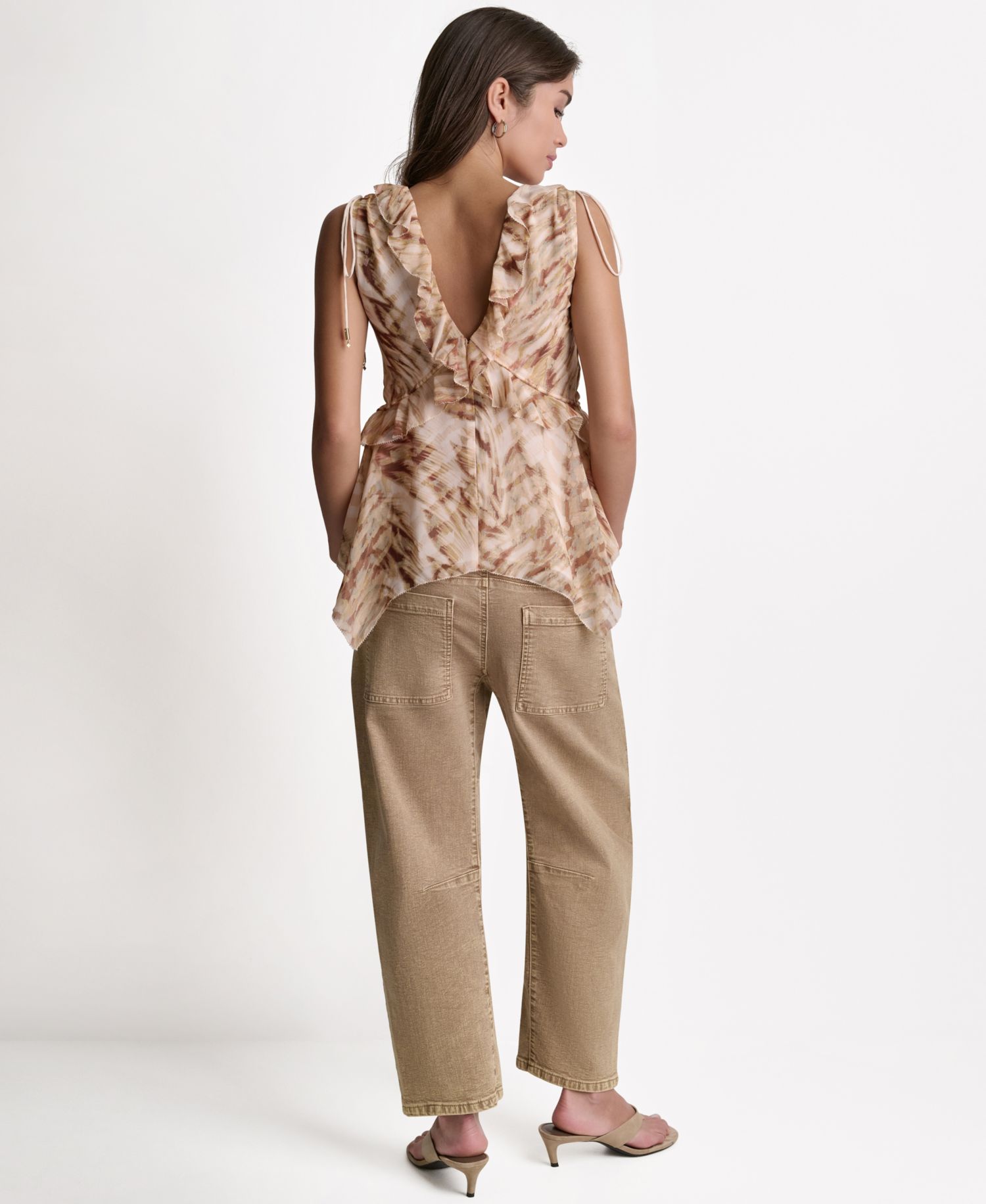 Women's Printed Deep V-Neck Top