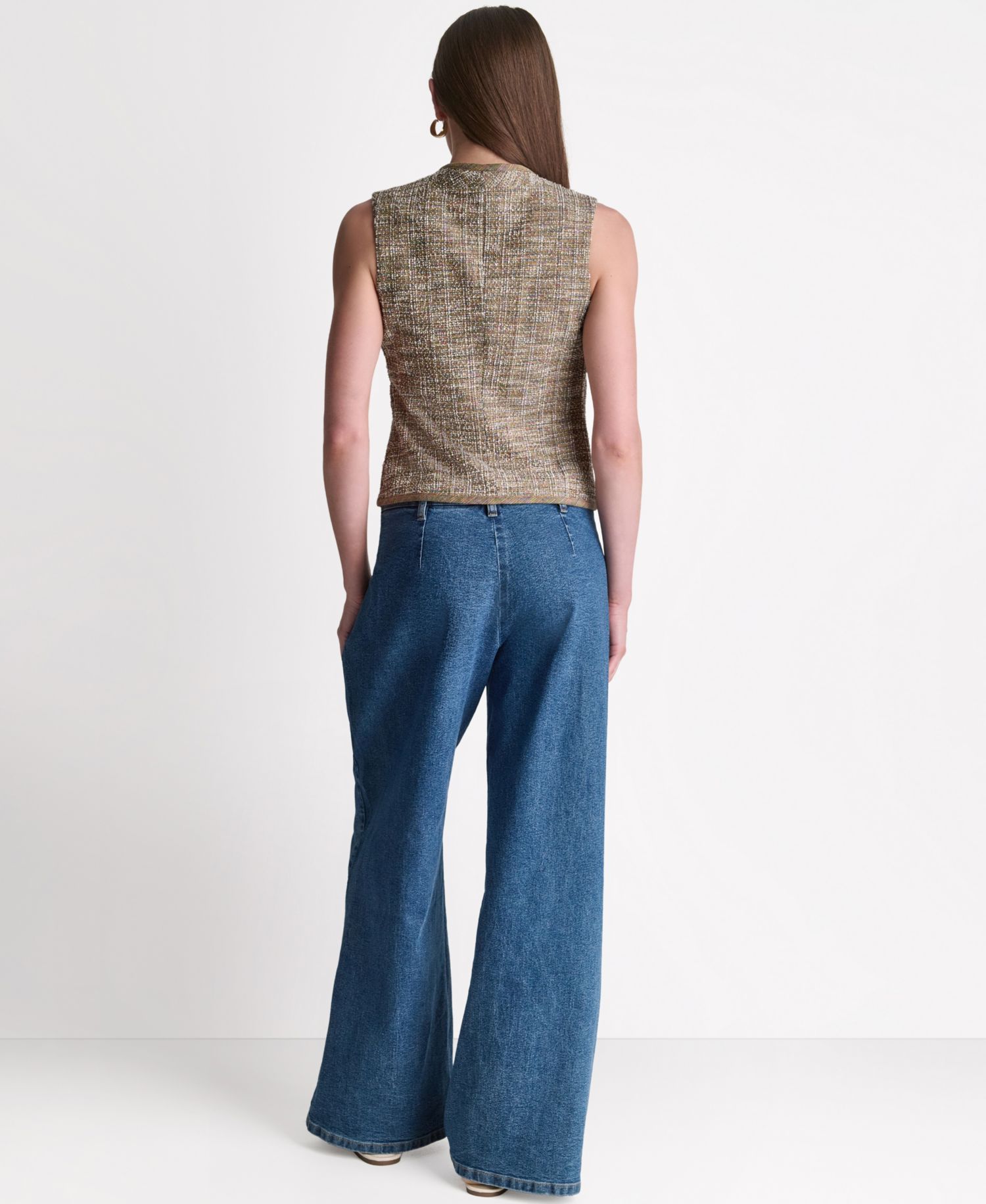 Women's Wide-Leg Loose-Fit Seamed Jeans