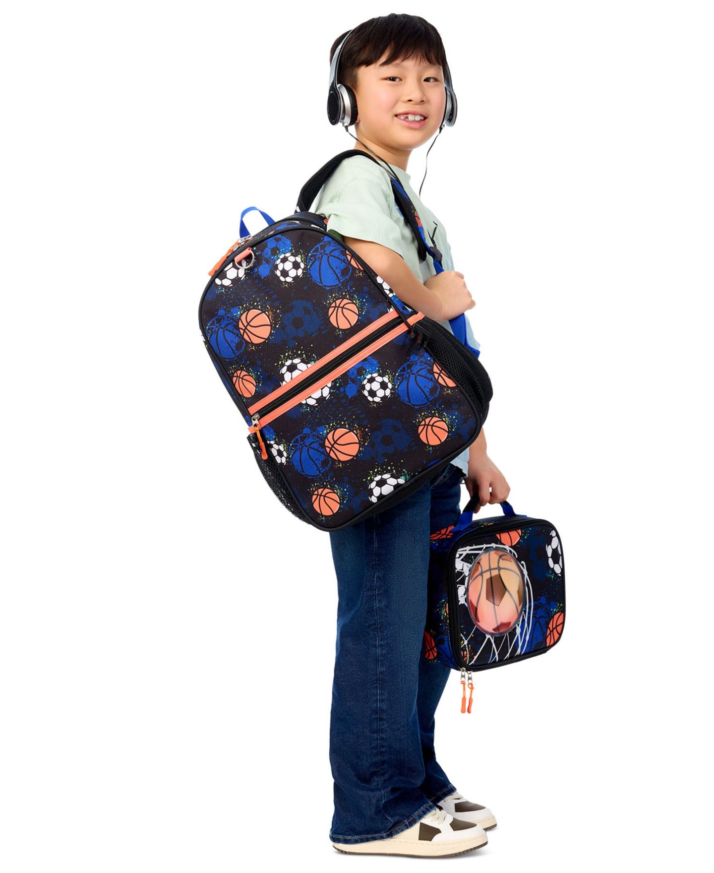 Сумки Extreme Nation Lenticular Sports Backpack, Lunch Box and Headphone, 3-Piece Set для мальчиков, цвет: Чёрный / Синий — фото 10