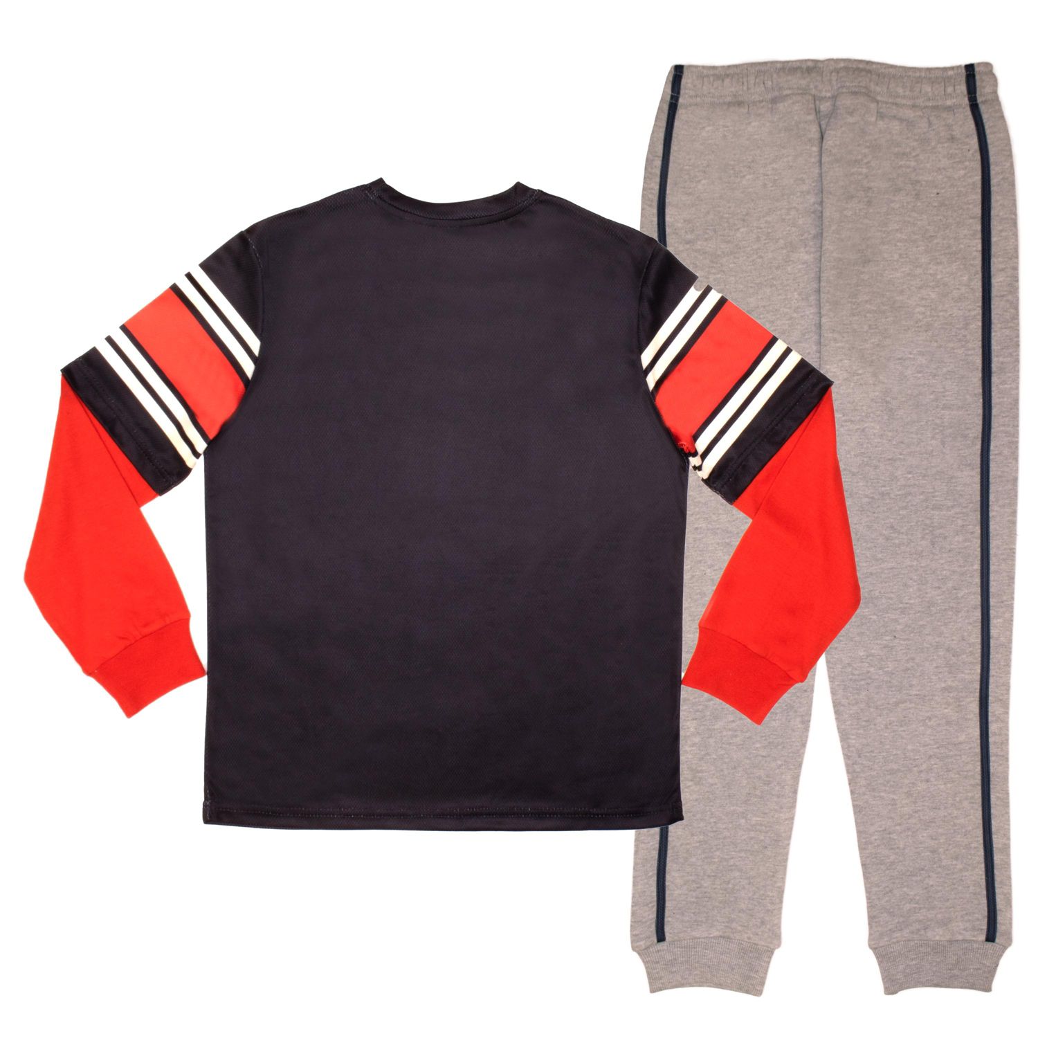 Little Boys 2-Piece Long Sleeve Active Mesh T-Shirt and Pants Set