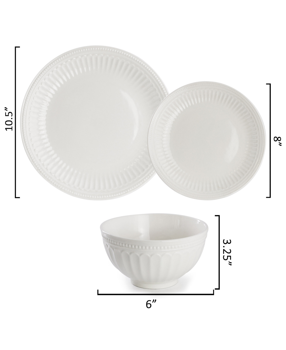 Elama Gabriella 12-Piece Dinnerware Set, Service For 4