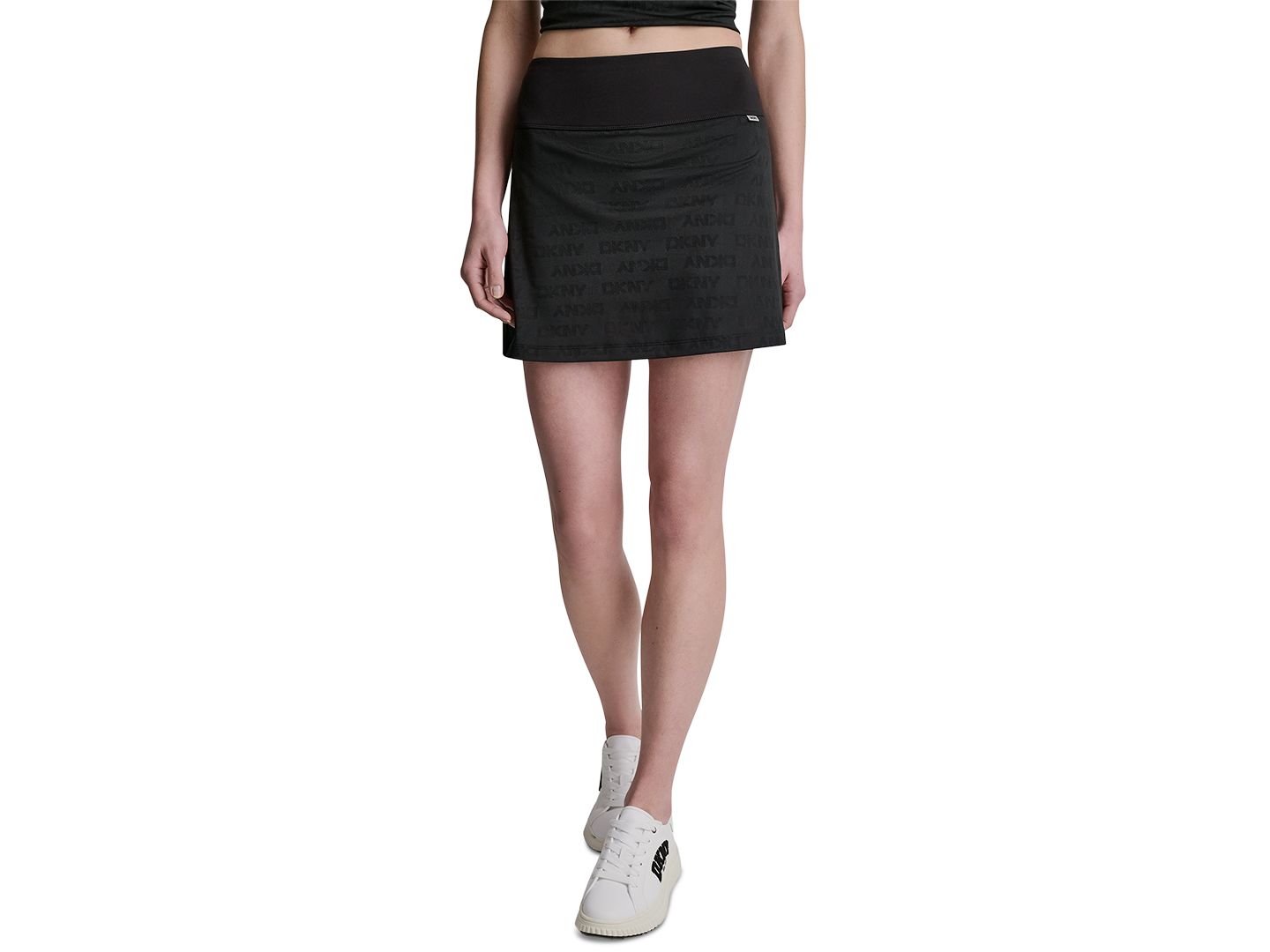 Женская юбка-шорты DKNY Sport Side Pocket Logo Skort, цвет: Чёрный — фото 1