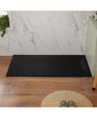 Wheelchair-Friendly Shower Base with Non-Slip Surface, Reversible Drain, SMC Cover and Flashing Kits