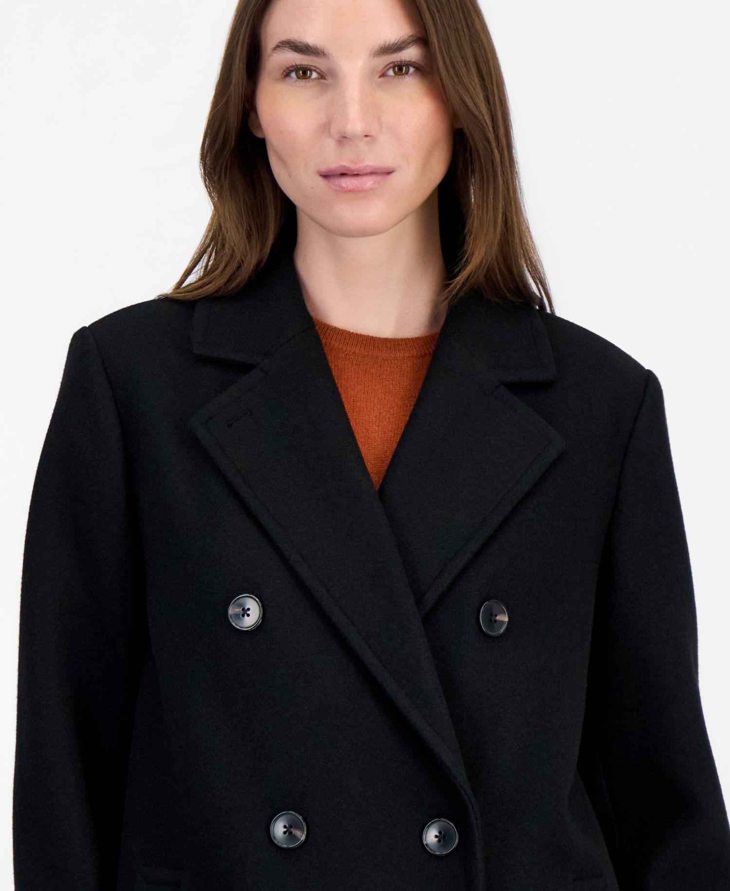 Petite Notch Collar Double Breasted Peacoat, Created for Macy's