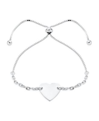 Script or Block Letter A-Z Initial Monogram Heart ID Bracelet