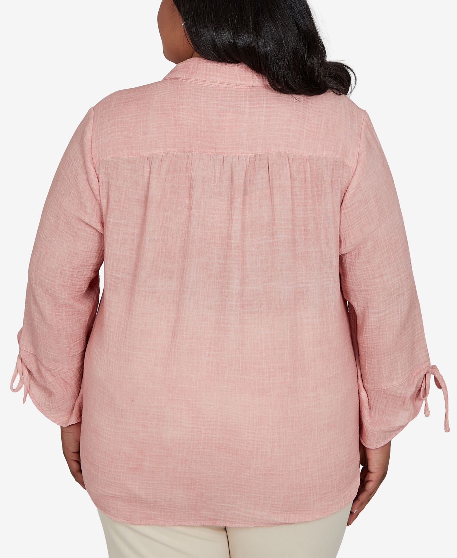 Plus Size Camden Market Crinkle Gauze Button-Front Top