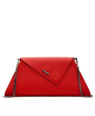 Red Clutch Bag Saffiano Leather Clutch Purse Crossbody Evening Purse Unique Women's Red Handbag