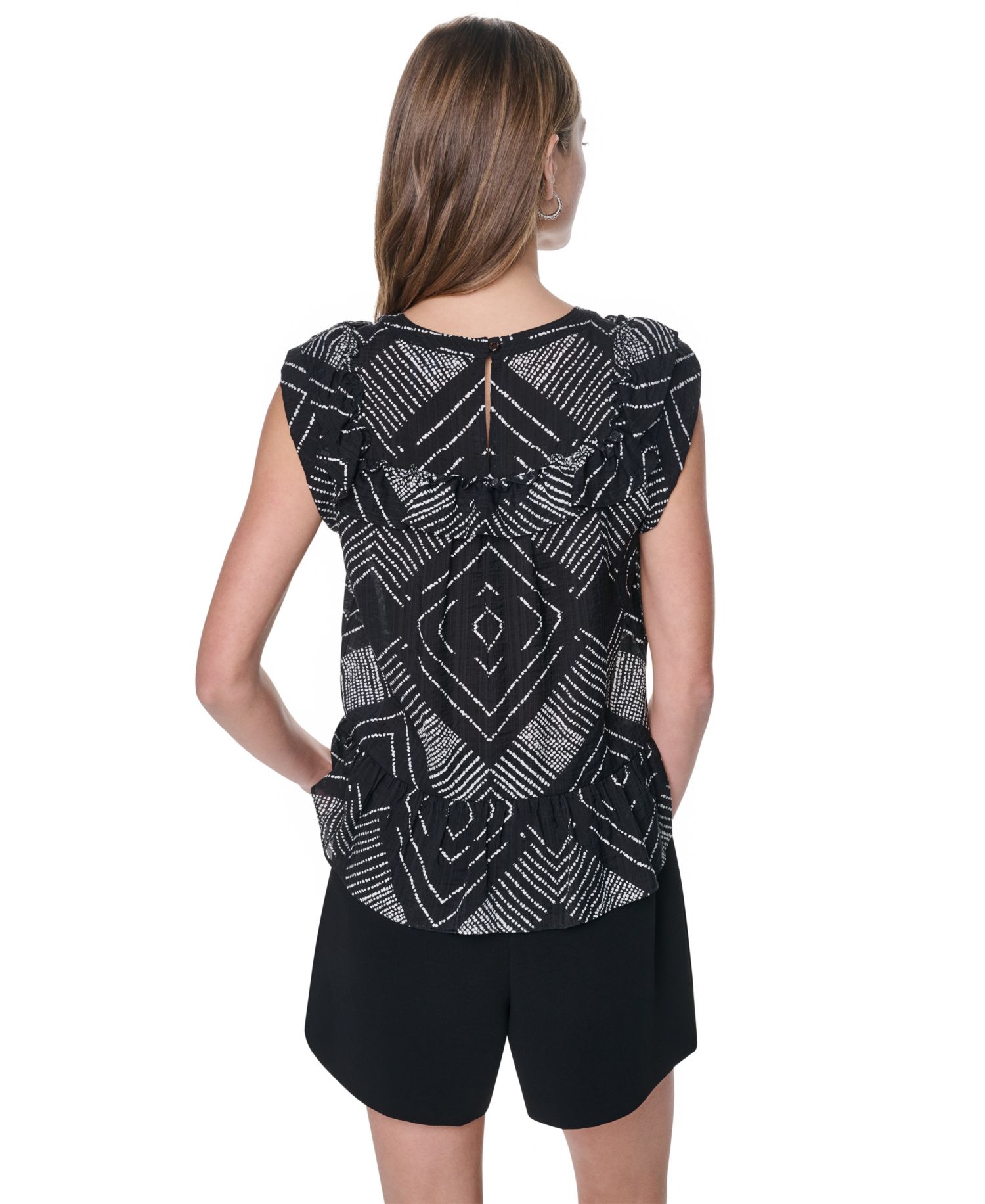 Women's Printed Crewneck Blouse