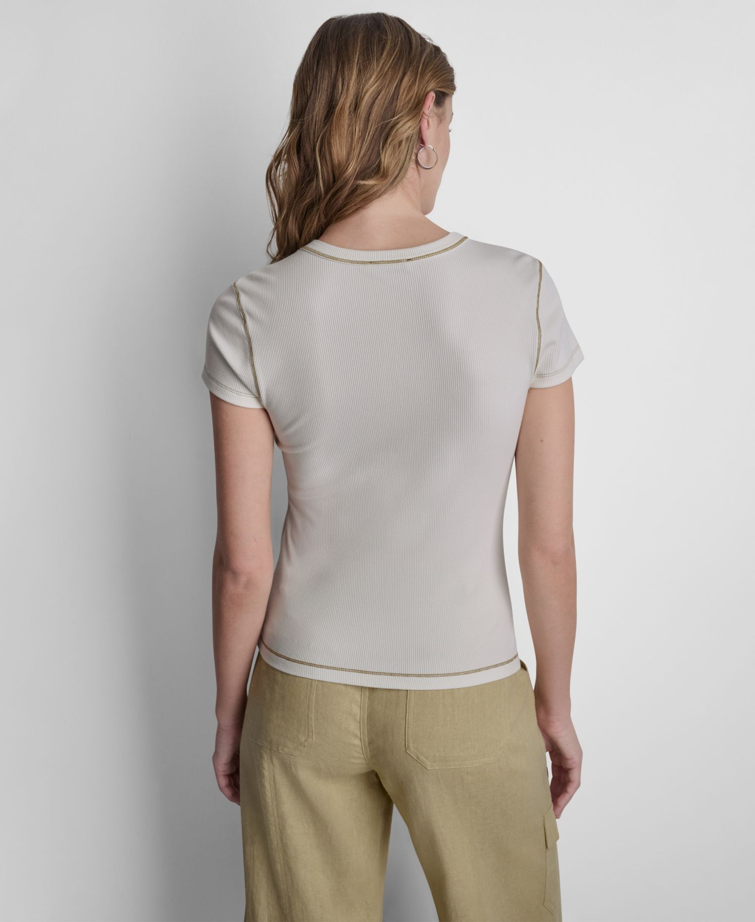Women's Crewneck Contrast Stitch Top